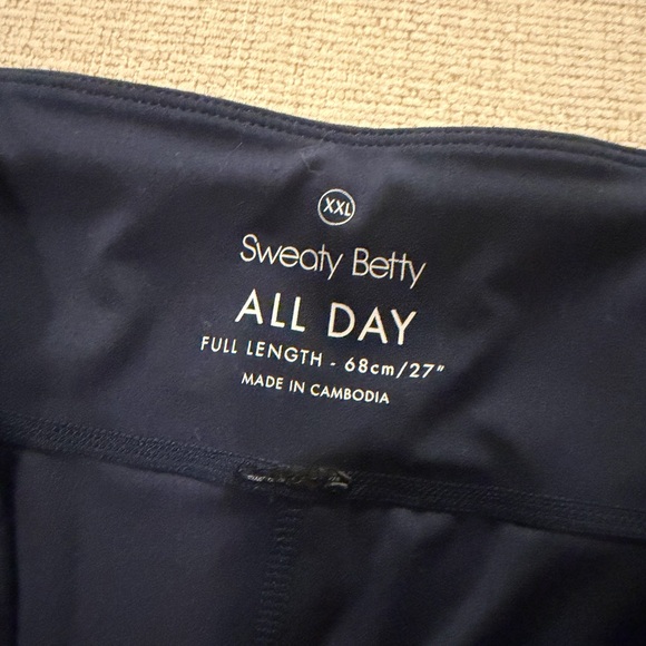 Sweaty Betty All Day full length 27" leggings blue ruching XXL scrunch 2XL - Picture 3 of 3